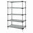 Quantum Storage Systems Galvanized Stainless Steel Starter Kits with 5 Solid Shelves - 14"W x 42"L x 74"H Galvanized Steel Starter Kit with 5 Solid Shelves - WR74-1442SG-5