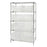Quantum Storage Systems Clear-View Hulk 24" Containers and Wire Shelving Systems - 24" x 42" x 74" Chrome Shelving Unit with 8 Clear-View Hulk Bins - WR5-955CL