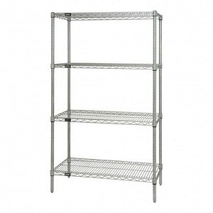 Quantum Storage Systems Chrome Shelving Starter Kits with 4 Shelves - 30"W x 36"L x 63"H Chrome Shelving Starter Kit with 4 Shelves - WR633036C
