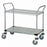 Quantum Storage Systems Chrome Wire Utility Carts - Mobile Utility Cart, 1 Wire Shelf, 1 Solid Shelf, 24" W x 42" L x 37.5" H - WRC-2442-2CG