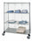 Quantum Storage Systems 3-Sided Linen Carts with 1 Solid and 3 Wire Shelves - 3-Sided 24" x 36" x 69" Linen Cart with 3 Wire Shelves and 1 Solid Shelf - WRCS4632436EP
