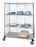 Quantum Storage Systems 3-Sided Linen Carts with 1 Solid and 3 Wire Shelves - 3-Sided 24" x 48" x 80" Linen Cart with 3 Wire Shelves and 1 Solid Shelf - WRCS4742448EP