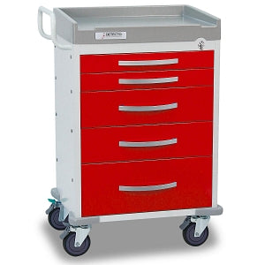 Detecto Rescue General Purpose Medical Carts - General Purpose Medical Cart with One 9", Two 3" and Two 6" Drawers, Red - RC33669RED