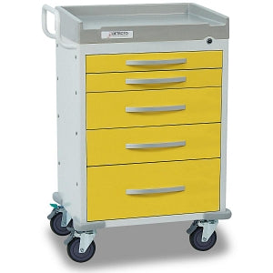Detecto Rescue General Purpose Medical Carts - General Purpose Medical Cart with One 9", Two 3" and Two 6" Drawers, Yellow - RC33669YEL