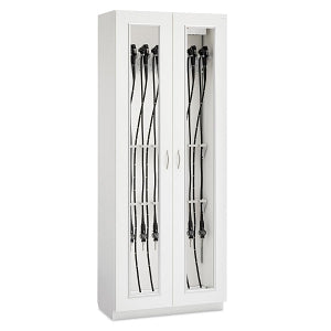 Solaire Medical Evolve Scope Cabinets with Glass Door - Evolve Scope Cabinet with Glass Door in White Compression Board, 8-Scope Capacity, 19.25" D x 36" W x 92" H - SEC1936SGS