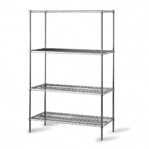 Tarrison Products Ltd Chrome Wire Shelving Units - Chrome Wire Shelving Unit, 4 Shelf, 18" x 72" x 74" - MDRT18727C