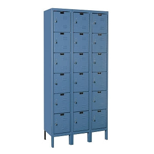 Hallowell Premium Lockers - LOCKER, 6-TIER, 3WD, 12X12X78, MARINE BLUE - U3228-6A-MB