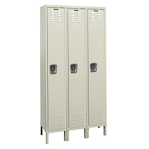 Hallowell Premium Lockers - Single-Tier Locker, 12" x 18" x 78", Triple Wide, Parchment - U3288-1A-PT