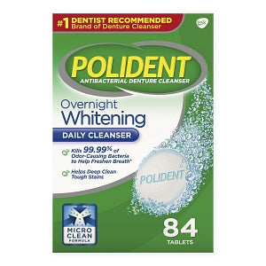 Glaxo Smithkline Plc Polident Denture Cleanser - Polident Overnight Tablet Denture Cleanser, 84/Box - 03447A