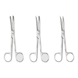 Medline Furst Curved-on-Flat Standard Operating Scissors - 4-3/4" (12.1 cm) Furst Standard Curved-on-Flat Operating Scissors with Blunt / Blunt Tips - MDS0810311F