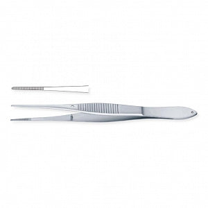 Medline Graefe Dressing Forceps - 4" (10 cm) Straight Serrated Graefe Dressing Forceps - MDS1015010