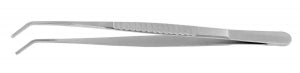 Medline DeBakey Vascular Tissue Forceps - 10" (25.4 cm) Long DeBakey Vascular Tissue Forceps with Angled 2 mm Tips - MDS1130925