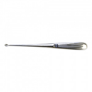 Medline Spinal Fusion Curettes with Straight Cups - Size 6 12" (30.5 cm) Long Spinal Fusion Curette with Straight Oval Cup, Knurled Handle - MDS1132017