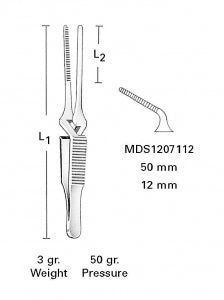 Medline Micro Cross-Action Bulldog Clamps - Micro Cross-Action Bulldog Clamp, Angled, 2-1/8" - MDS1207112