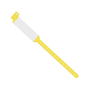 Medline Tamper Resistant Snap Closure Wide Face ID Bands - Tri-Laminate ID Band, 12", Yellow - MDS133048Y