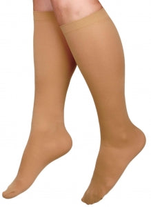 Medline CURAD Knee-High Compression Hosiery - CURAD Knee-High Compression Hosiery with 15-20 mmHg, Tan, Size E, Regular Length - MDS1700ET