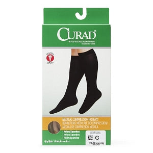 Medline CURAD Knee-High Compression Hosiery - CURAD Knee-High Compression Hosiery with 20-30 mmHg, Tan, Size G, Short Length - MDS1702GTS