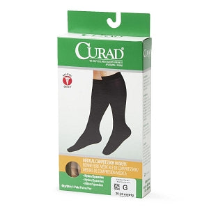 Medline CURAD Knee-High Compression Hosiery - CURAD Knee-High Compression Hosiery with 20-30 mmHg, Tan, Size G, Short Length - MDS1702GTS