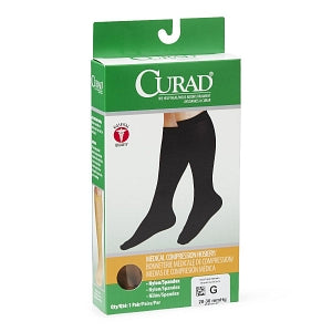 Medline CURAD Knee-High Compression Hosiery - CURAD Knee-High Compression Hosiery with 20-30 mmHg, Tan, Size G, Short Length - MDS1702GTS
