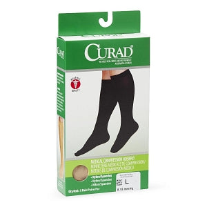 Medline CURAD Knee-High Compression Hosiery - CURAD Knee-High Compression Hosiery with 8-15 mmHg, Tan, Size L, Short Length - MDS1712CTS