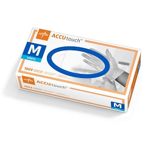 Medline Accutouch Synthetic Exam Gloves - Accutouch Synthetic Powder-Free Clear Vinyl Exam Gloves, Size M - MDS192075