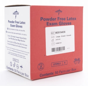 Medline Medline Sterile Powder-Free Latex Exam Glove Pairs - Sterile Powder-Free Latex Exam Gloves, Pairs, Size L - MDS194036
