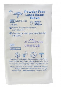 Medline Sterile Powder-Free Latex Exam Gloves - Sterile Powder-Free Latex Exam Gloves, Singles, Size S - MDS194134