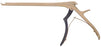 Medline Gold Titanium-Coated Microhandle Kerrison Rongeurs - 9" (22.9 cm) Long 40° Up Cutting Gold Coated Microhandle Kerrison Rongeur with 3 mm Bite and Thin Footplate - MDS2065293