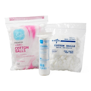 Medline Nonsterile Cotton Balls - Nonsterile Cotton Balls, Size M, 1" - MDS21461