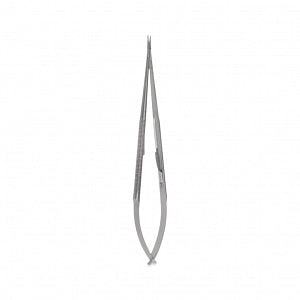 Medline Delicate Micro Needle Holders - 8" (20.3 cm) Straight Delicate Needle Holder With Flat Handle - MDS2412508