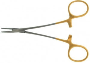 Medline Tungsten Carbide Par Needle Holder - 4.5" (11.4 cm) Par Needle Holder with 10 mm Tungsten Carbide Serrated Jaw - MDS2416411