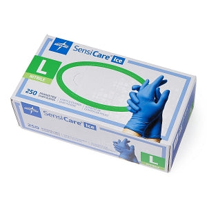 Medline SensiCare Ice Blue Powder-Free Nitrile Exam Gloves - SensiCare Ice Powder-Free Nitrile Exam Gloves, Size L - MDS2503