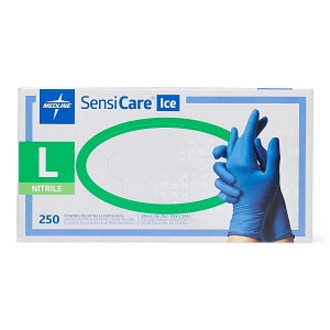 Medline SensiCare Ice Blue Powder-Free Nitrile Exam Gloves - SensiCare Ice Powder-Free Nitrile Exam Gloves, Size L - MDS2503