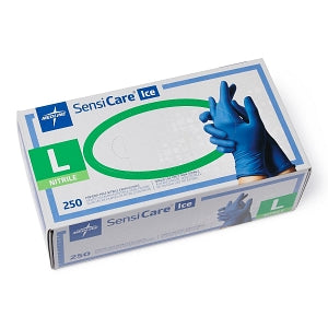 Medline SensiCare Ice Blue Powder-Free Nitrile Exam Gloves - SensiCare Ice Powder-Free Nitrile Exam Gloves, Size L - MDS2503