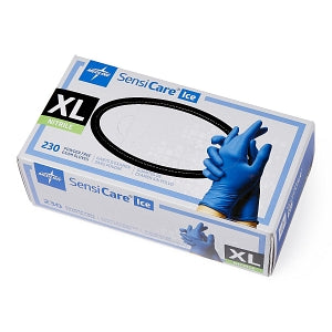 Medline SensiCare Ice Blue Powder-Free Nitrile Exam Gloves - SensiCare Ice Powder-Free Nitrile Exam Gloves, Size XL - MDS2504