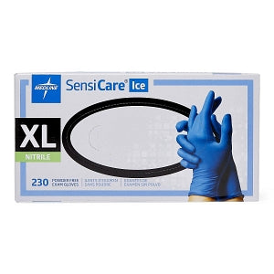 Medline SensiCare Ice Blue Powder-Free Nitrile Exam Gloves - SensiCare Ice Powder-Free Nitrile Exam Gloves, Size XL - MDS2504