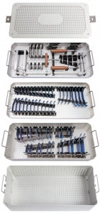 Medline Adapt Trac Lumbar Retractor Master Set and Muscle Blades - Titanium Wide Sacral Blade with Teeth, 15° Angle, Left, 40 mm x 30 mm - MDS3486581