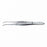 Medline Graefe Dressing Forceps - 4" (10 cm) Curved Graefe Iris Forceps with 1 mm 1 x 2 Teeth Tips and Guide Pin - MDS4282310