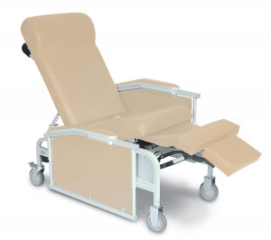 Winco Drop Arm Convalescent Recliners - Drop-Arm Convalescent Recliner with Tray, 275 lb. Weight Capacity, Taupe - 5271-03