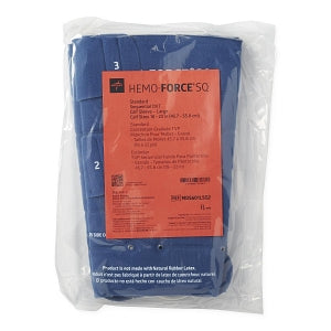 Medline Hemo-Force Sequential Triple-Bladder DVT Sleeves - Hemo-Force Sequential DVT Sleeve with No Trim, Calf-Length, Size L with Circumference 18" - 22" (45.7 - 55.9 cm) - MDS601LSQ2