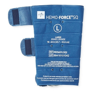 Medline Hemo-Force Sequential Triple-Bladder DVT Sleeves - Hemo-Force Sequential DVT Sleeve with No Trim, Calf-Length, Size L with Circumference 18" - 22" (45.7 - 55.9 cm) - MDS601LSQ2