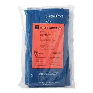 Medline Hemo-Force Sequential Triple-Bladder DVT Sleeves - Hemo-Force Sequential DVT Sleeve with No Trim, Thigh-Length, Size L with Circumference 29" - 36" (73.7 - 91.4 cm) - MDS630LSQ2