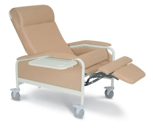 Winco INC Wide Care Cliner Clinical Recliners - Extra-Wide Vinyl Clinical Recliner, Steel Casters, Taupe - 6541-03