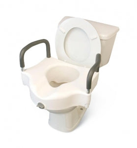 Medline Elevated Locking Toilet Seat - Elevated Locking Toilet Seat, with Arms - MDS80316