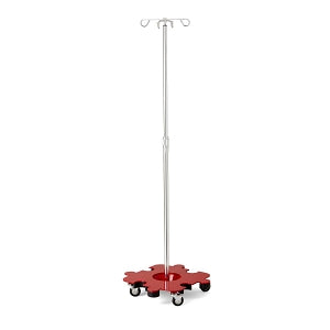 Medline Puzzle Base IV Poles - Puzzle Base IV Pole, Heavy-Duty, Red - MDS804PBR