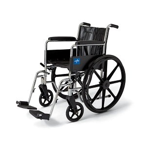 Medline 2000 Series Wheelchairs - Excel Wheelchair with Permanent Arms, Swing-Away Footrests, 18" - MDS806150D