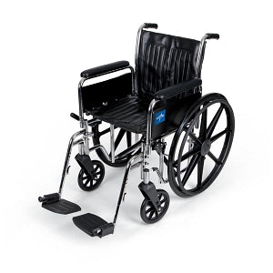 Medline 2000 Series Wheelchairs - Excel Wheelchair, Full-Length Arms, Swing-Away Footrests, 18" x 16" - MDS806250DFLA