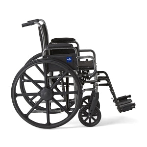 Medline K1 Basic Wheelchairs - K1 Basic Wheelchair with Desk-Length Arms and Swing-Away Footrests, 300 lb. Weight Capacity, 18" Width - MDS806250EE