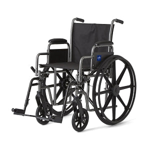 Medline K1 Basic Wheelchairs - K1 Basic Wheelchair with Desk-Length Arms and Swing-Away Footrests, 300 lb. Weight Capacity, 18" Width - MDS806250EE