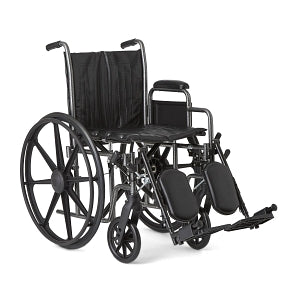 Medline K2 Basic Vinyl Wheelchairs - K2 Basic Wheelchair with 18"W Seat, Removable Desk-Length Arms and Elevated Leg Rests - MDS806300EV